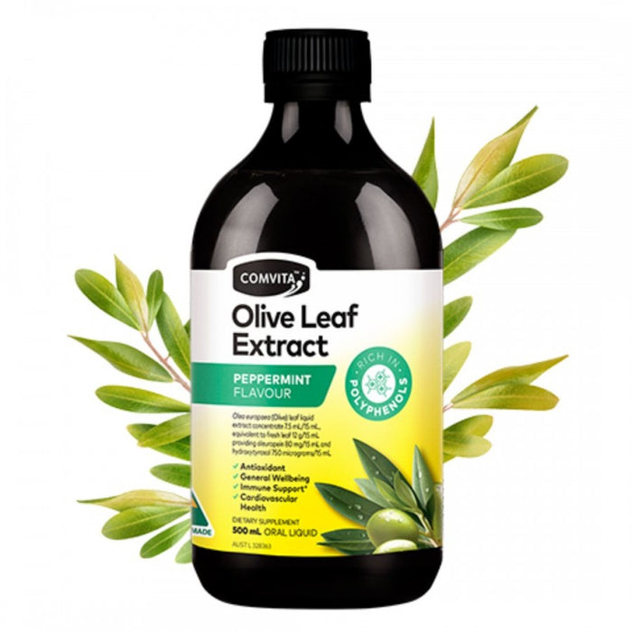 Comvita Olive Leaf Extract, Peppermint 500ml - The Health Shop