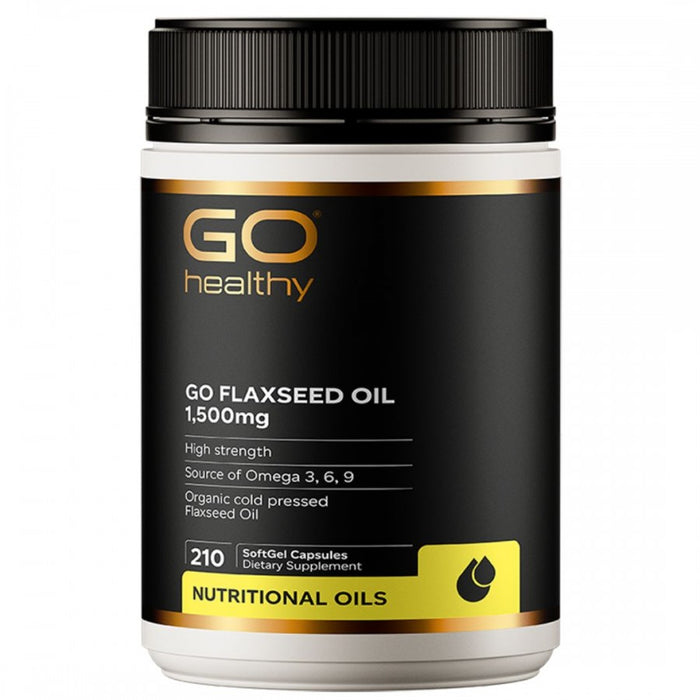 GO Healthy Flaxseed Oil 1,500mg 210 softgel caps - The Health Shop
