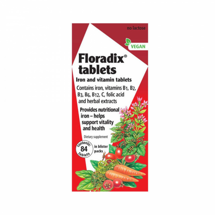 Floradix Iron and Vitamin Tablets, 84 tablets - The Health Shop