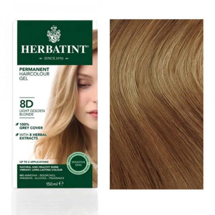 Herbatint Permanent Hair Colour Gel - D Tones: 8D Light Golden Blonde - The Health Shop