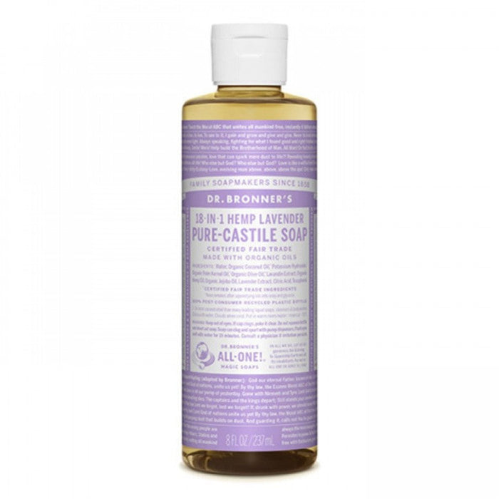 Dr. Bronner's Pure-Castile Liquid Soap, Lavender 237ml - The Health Shop