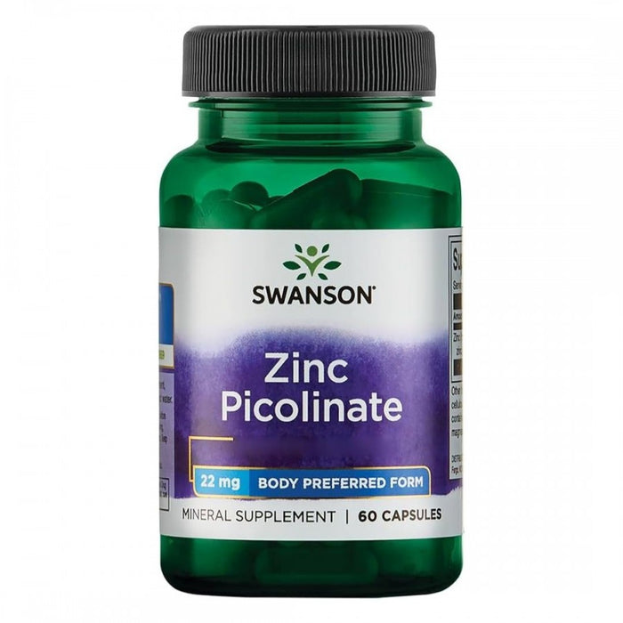 Swanson Zinc Picolinate 22mg 60vcaps - The Health Shop