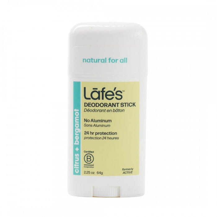 Lafe's Deodorant Stick, citrus + bergamot - The Health Shop