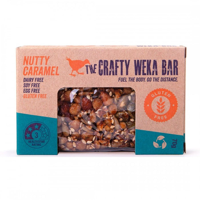 The Crafty Weka Bar - GF Nutty Caramel 70g - The Health Shop