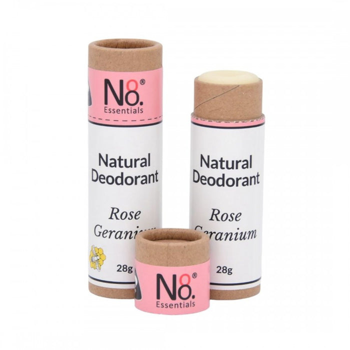 NO. 8 Essentials Natural Deodorant - Rose Geranium 28g - The Health Shop