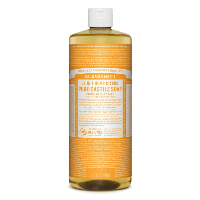 Dr. Bronner's Pure-Castile Liquid Soap, Citrus 946ml - The Health Shop