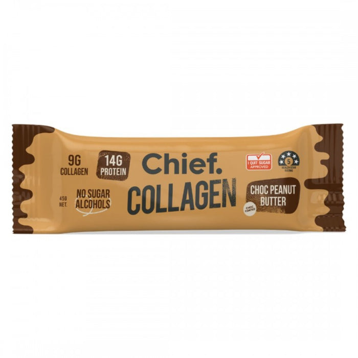 Chief. Collagen Protein Bar Choc Peanut Butter 45g - The Health Shop