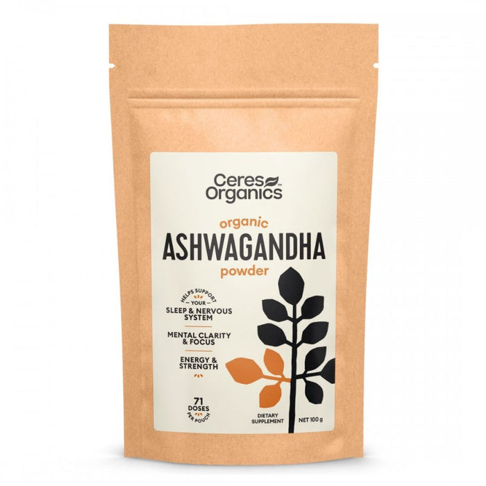 Ceres Organics Organic Ashwagandha Powder 100g - The Health Shop