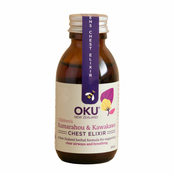 OKU Children's Chest Elixir - Kūmarahou and Kawakawa 100ml - The Health Shop