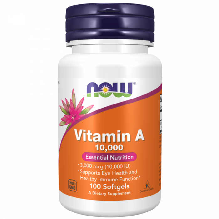 NOW Vitamin A 10,000IU 100 softgels - The Health Shop
