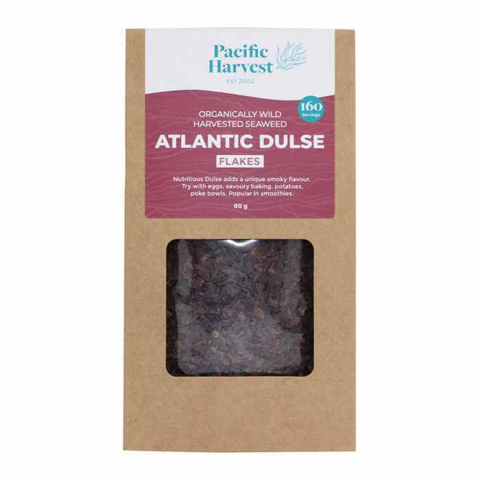 Pacific Harvest Atlantic Dulse Flakes, Wild Harvested Seaweed 80g - The Health Shop