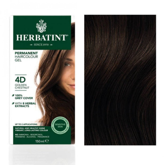 Herbatint Permanent Hair Colour Gel - D Tones: 4D Golden Chestnut - The Health Shop