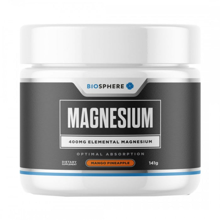 Biosphere Magnesium Powder 141 30 serve tub, Mango Pineapple - The Health Shop