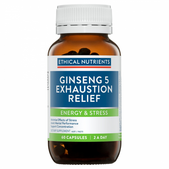 Ethical Nutrients Ginseng 5 Exhaustion Relief 60caps - The Health Shop