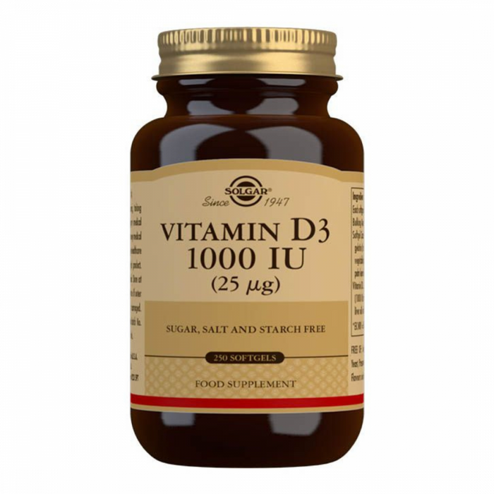 Solgar Vitamin D3 1000IU (25mcg) 250 softgels - The Health Shop