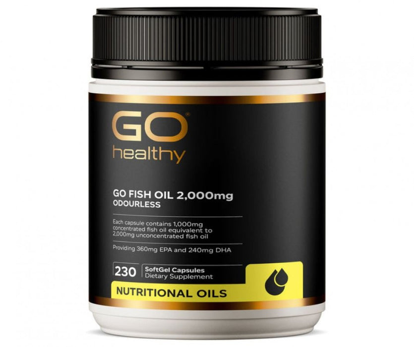 GO Healthy Fish Oil 2,000mg Odourless 230caps - The Health Shop