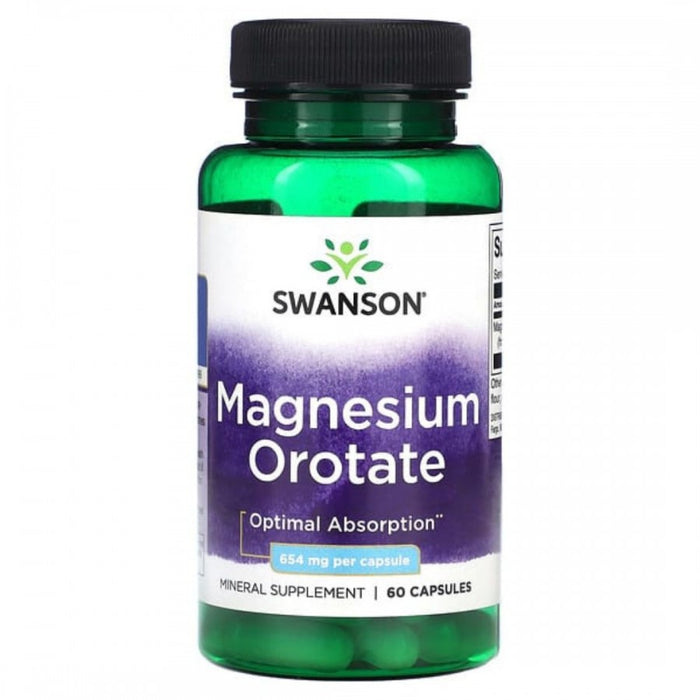 Swanson Magnesium Orotate 654mg 60caps - The Health Shop