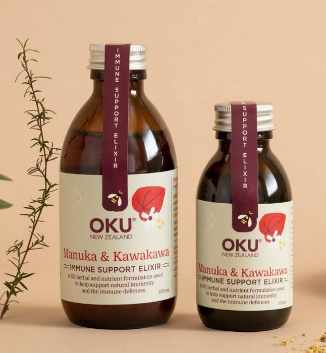 OKU Immune Support Elixir - Mānuka and Kawakawa 200ml - The Health Shop