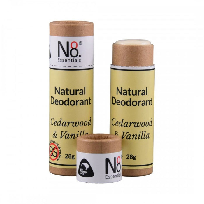 NO. 8 Essentials Natural Deodorant - Cedarwood & Vanilla 28g - The Health Shop