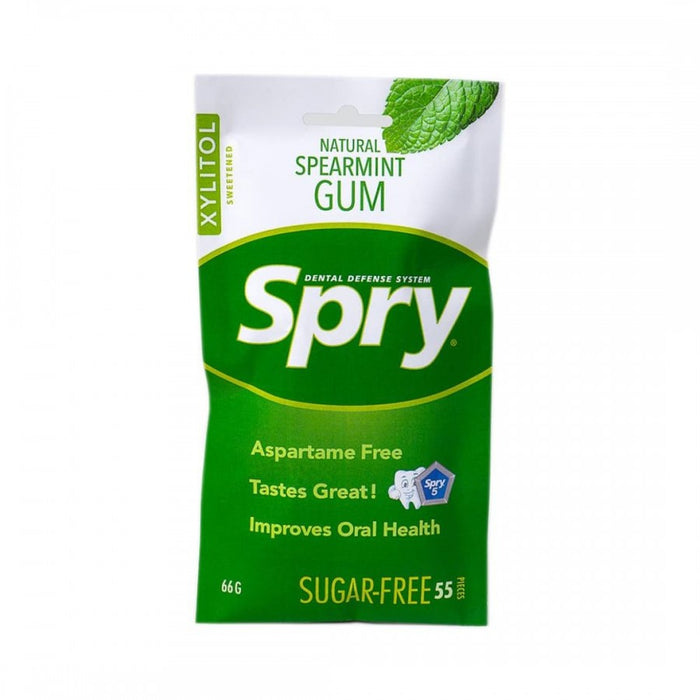Spry Xylitol Gum SPEARMINT 55 pieces - The Health Shop