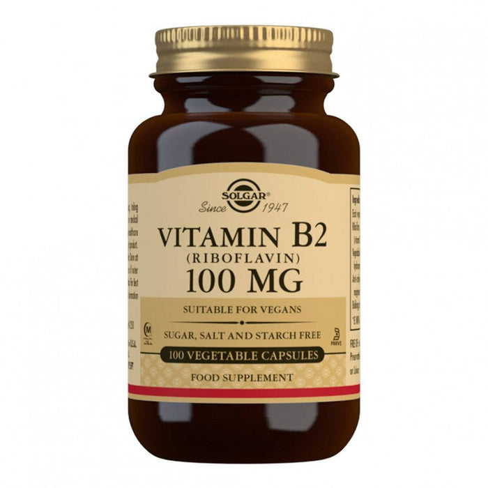 Solgar Vitamin B2 (Riboflavin) 100mg 100vegcaps - The Health Shop