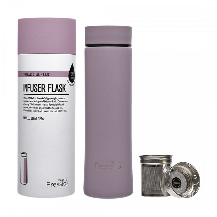 made by Fressko Infuser Flask Move 660ml - Lilac - The Health Shop