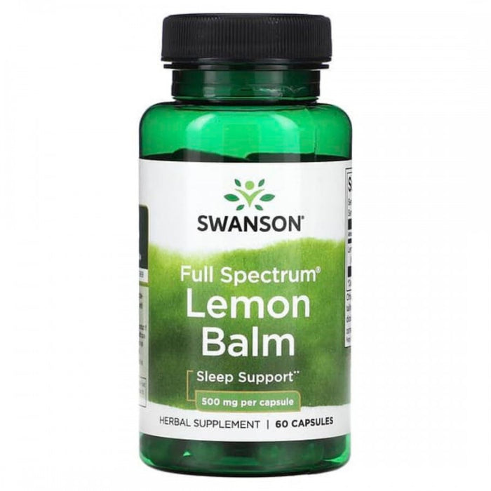 Swanson Full Spectrum Lemon Balm 500mg 60caps - The Health Shop