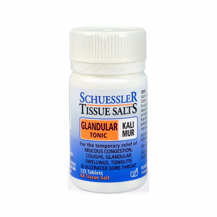 Schuessler Tissue Salts Kali Mur - GLANDULAR TONIC - 125tabs - The Health Shop