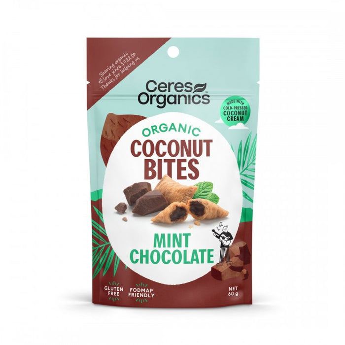 Ceres Organics Organic Coconut Bites, Mint Chocolate 60g - The Health Shop