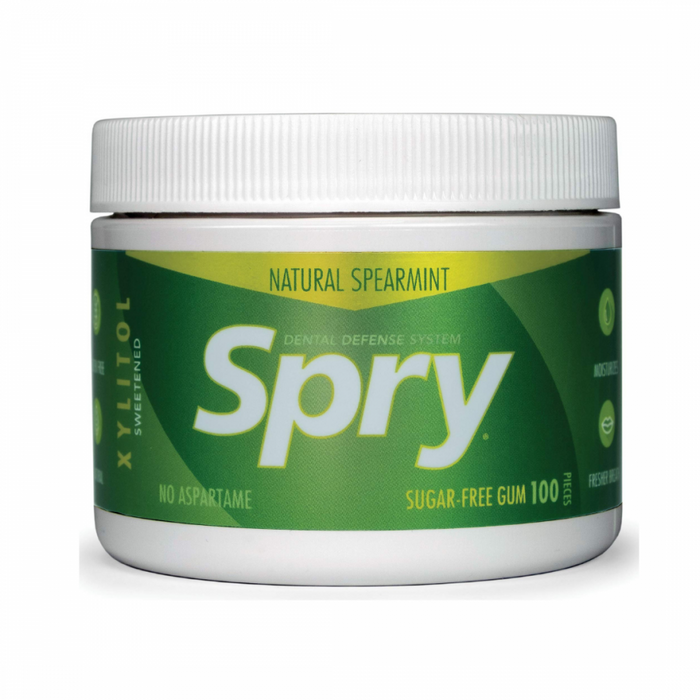 Spry Xylitol Gum SPEARMINT 100 pieces - The Health Shop