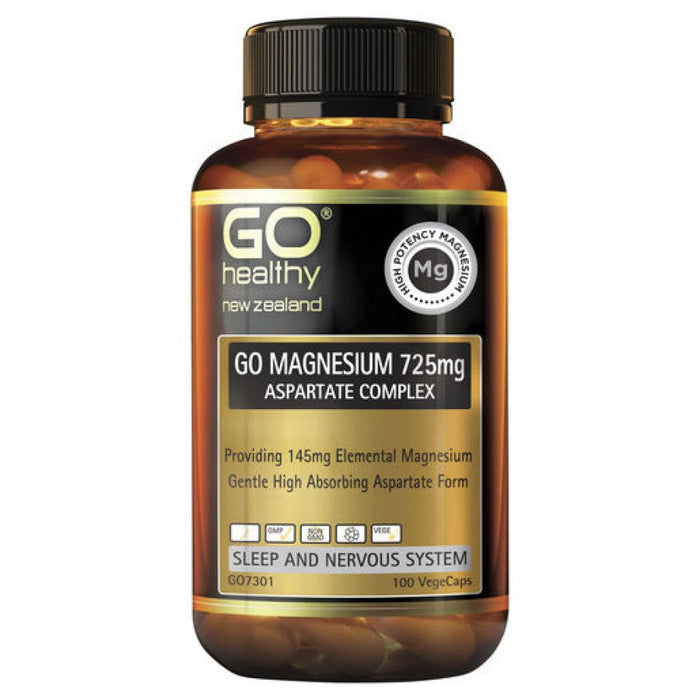 GO Healthy Magnesium 725mg Aspartate Complex 100vcaps - The Health Shop