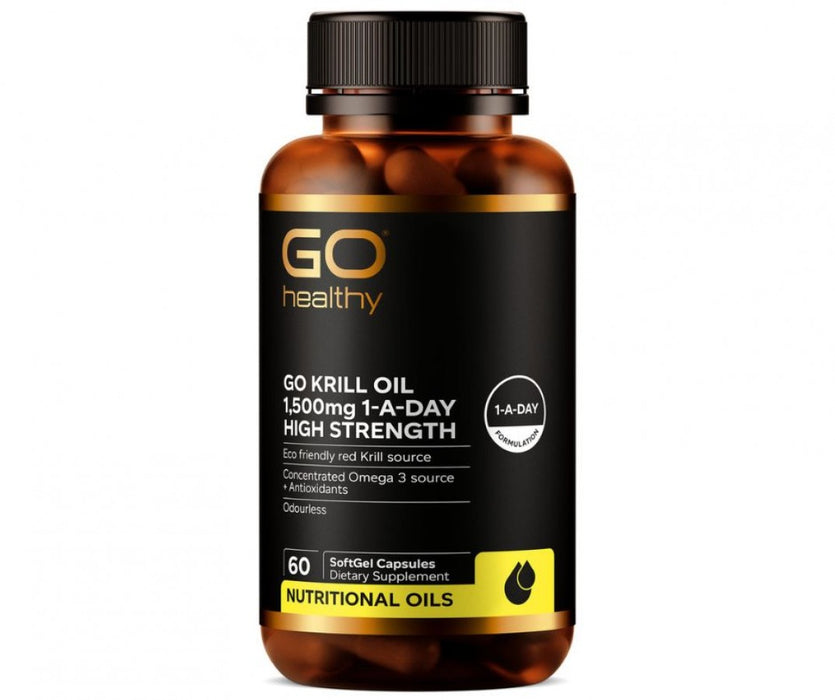 GO Healthy Krill Oil 1,500mg 1-A-Day High Strength 60caps - The Health Shop