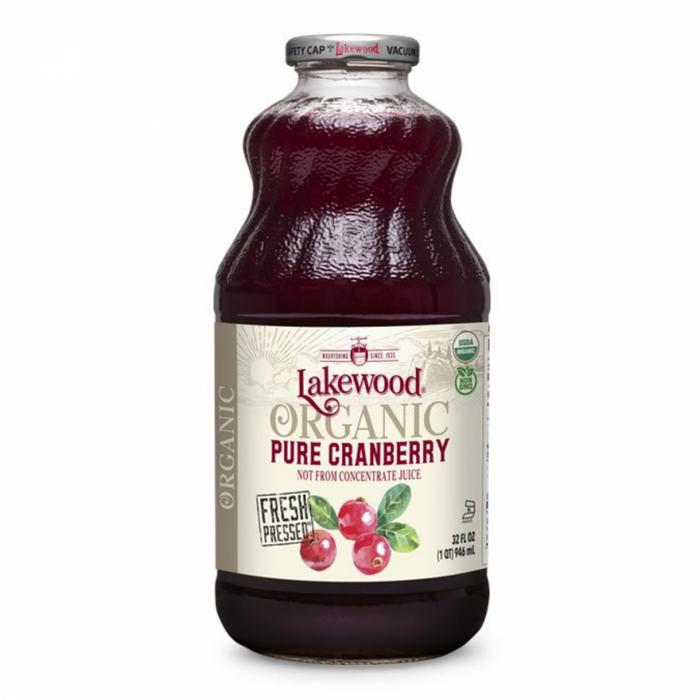 Lakewood Organic Pure Cranberry Juice 946ml - The Health Shop