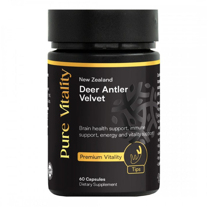 Pure Vitality New Zealand Deer Antler Velvet 60caps - The Health Shop