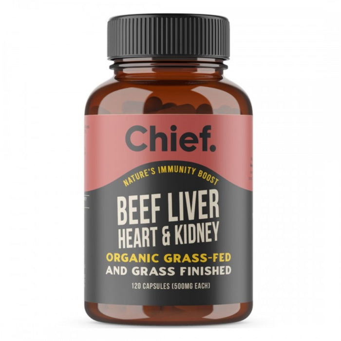 Chief. Organic Beef Liver, Heart & Kidney 120caps - The Health Shop