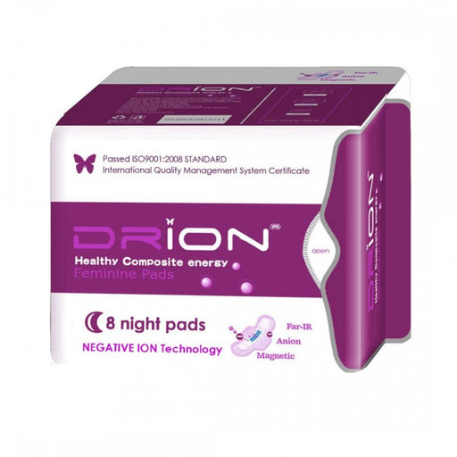 DRION Healthy Composite Energy Feminine Pads - 8 night pads - The Health Shop