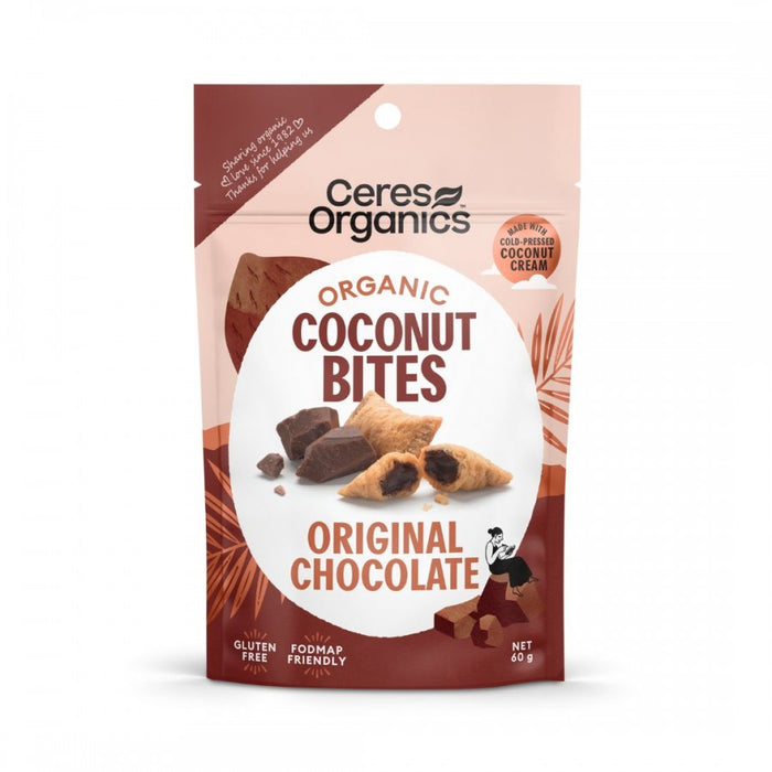 Ceres Organics Organic Coconut Bites, Original Chocolate 60g - The Health Shop
