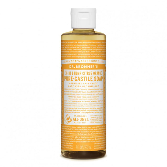 Dr. Bronner's Pure-Castile Liquid Soap, Citrus 237ml - The Health Shop