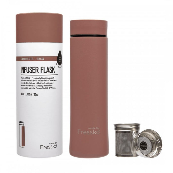 made by Fressko Infuser Flask Move 660ml - Tuscan - The Health Shop