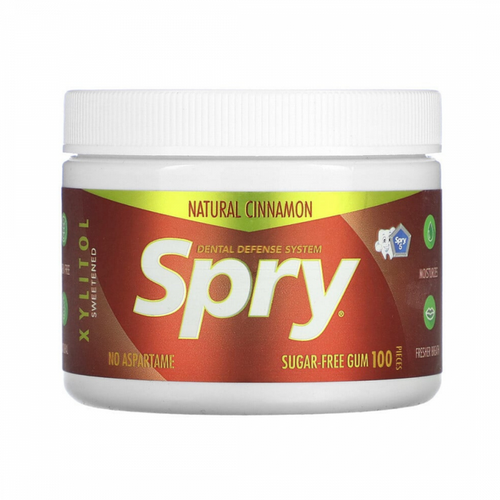 Spry Xylitol Gum CINNAMON 100 pieces - The Health Shop