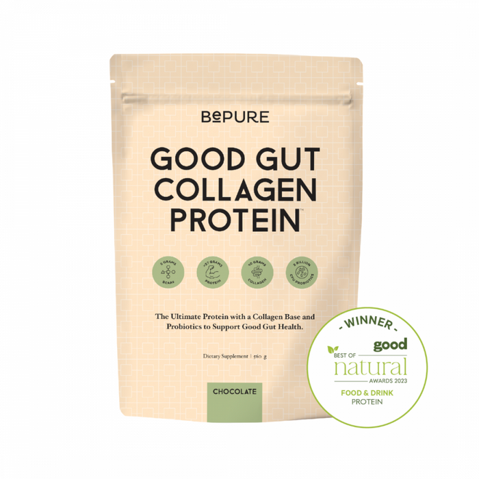 BePure Good Gut Collagen Protein Chocolate 560g pouch - The Health Shop
