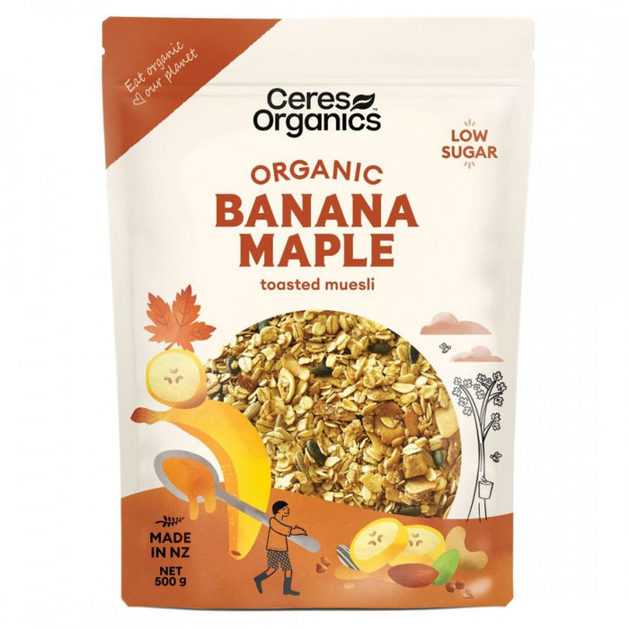 Ceres Organics Organic Banana Maple Toasted Muesli 500g - The Health Shop