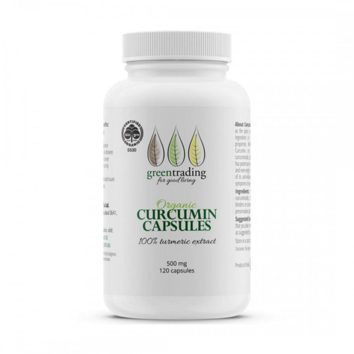 Green Trading Organic Curcumin 500mg 120 capsules - The Health Shop