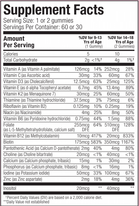 SUKU Vitamins Teen Girl Total Multi 60 Gummies - The Health Shop