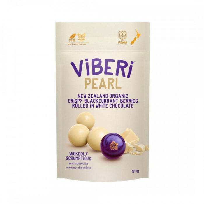 ViBERi PEARL, Organic White Chocolate Rolled Blackcurrants 90g - The Health Shop