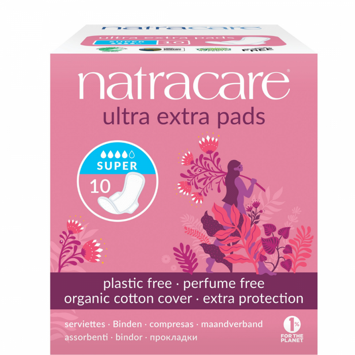 Natracare Ultra Extra Pads with Wings, Super x 10 - The Health Shop