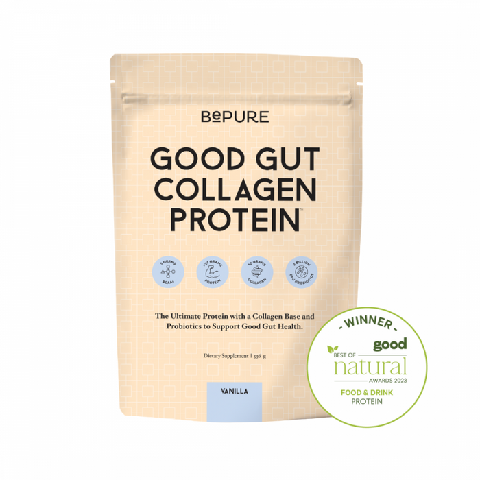 BePure Good Gut Collagen Protein Vanilla 536g pouch - The Health Shop