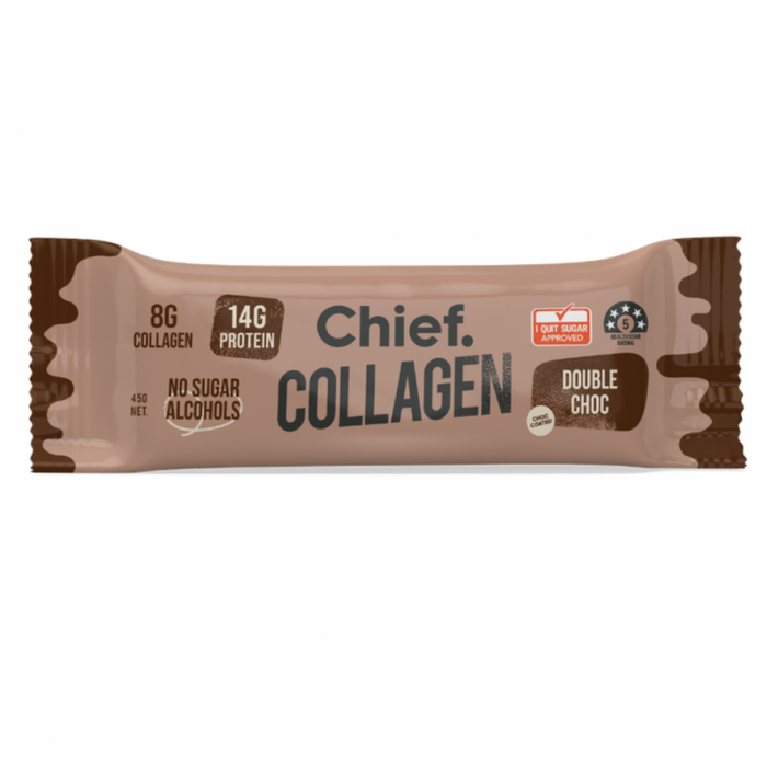Chief. Collagen Protein Bar Double Choc 45g - The Health Shop