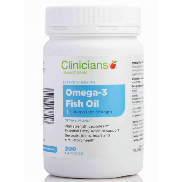 Clinicians Omega-3 Fish Oil 1500mg High Strength 200caps - The Health Shop