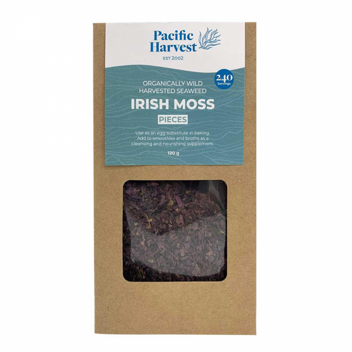 Pacific Harvest Irish Moss Pieces, Wild Harvested Seaweed 120g - The Health Shop
